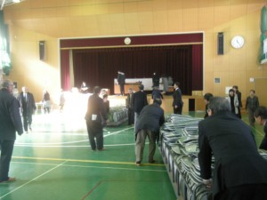 神沢中学校の撤去の様子