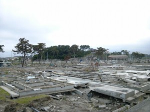 津波で流された住宅地